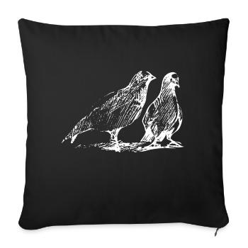 Dove Couple Sketch Ink - Sofa pillowcase 17,3'' x 17,3'' (45 x 45 cm) - black - Front