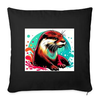 Otter - Sofakissenbezug 45 x 45 cm - Schwarz - Vorne
