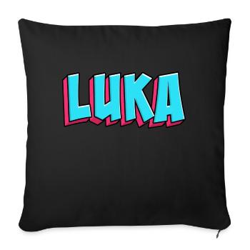 Name Motif: Luka - Sofa pillowcase 17,3'' x 17,3'' (45 x 45 cm) - black - Front