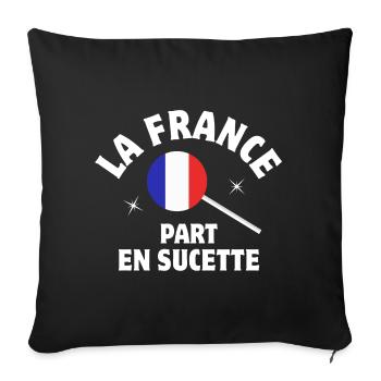 France, c'était mieux avant, Français - Housse de coussin décorative 45 x 45 cm - noir - Devant
