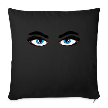 Beautiful eyes... - Sofa pillowcase 17,3'' x 17,3'' (45 x 45 cm) - black - Front