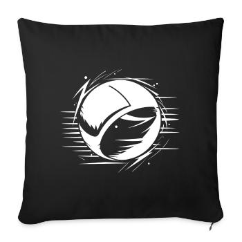 Croquis de ballon de volley-ball - Housse de coussin décorative 45 x 45 cm - noir - Devant
