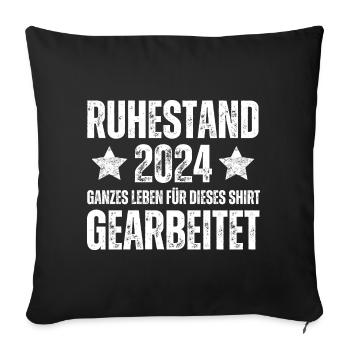 Retirement 2024 Worked all life - Sofa pillowcase 17,3'' x 17,3'' (45 x 45 cm) - black - Front