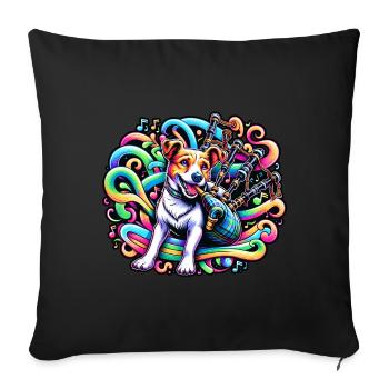 Sound Wave Fidelity: Bagpipe Melody - Sofa pillowcase 17,3'' x 17,3'' (45 x 45 cm) - black - Front