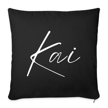Kai Name T-Shirt Geschenk Für Männer - Sofakissenbezug 45 x 45 cm - Schwarz - Vorne