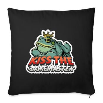 Kiss the Gamemaster Frog RPG Shirt - Sofa pillowcase 17,3'' x 17,3'' (45 x 45 cm) - black - Front