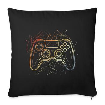 Gaming Controller Sketch Retro - Sofa pillowcase 17,3'' x 17,3'' (45 x 45 cm) - black - Front