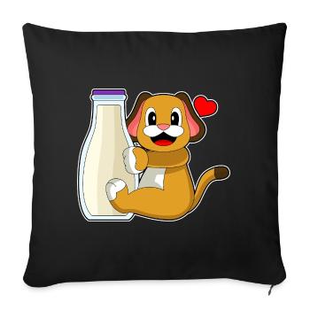 Hund Milch - Sofakissenbezug 45 x 45 cm - Schwarz - Vorne