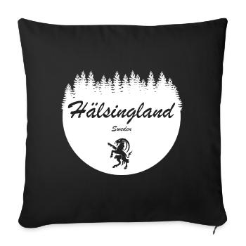 Hälsingland Suède Autocollants de vacances Bock - Housse de coussin décorative 45 x 45 cm - noir - Devant