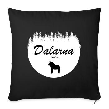 Dalécarlie Dala Cheval Suède Vacances Autocollant Nord - Housse de coussin décorative 45 x 45 cm - noir - Devant