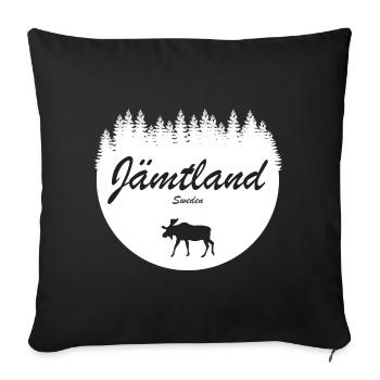 Jämtland Suède Autocollant de vacances Moose North - Housse de coussin décorative 45 x 45 cm - noir - Devant