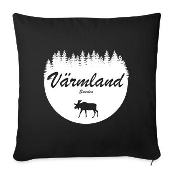 Värmland Sweden Stickers Holiday Moose North - Sofa pillowcase 17,3'' x 17,3'' (45 x 45 cm) - black - Front