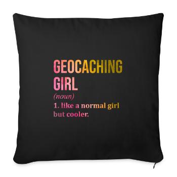 Geocache Geocache Geocache - Sofa pillowcase 17,3'' x 17,3'' (45 x 45 cm) - black - Front