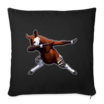 Okapi Animal Cute Okapi - Sofa pillowcase 17,3'' x 17,3'' (45 x 45 cm) - black - Front