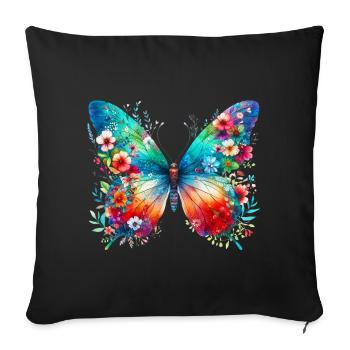 Butterfly - Sofa pillowcase 17,3'' x 17,3'' (45 x 45 cm) - black - Front