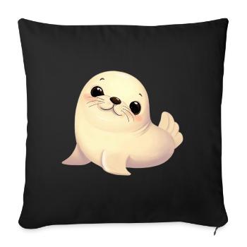 Seal - Sofa pillowcase 17,3'' x 17,3'' (45 x 45 cm) - black - Front