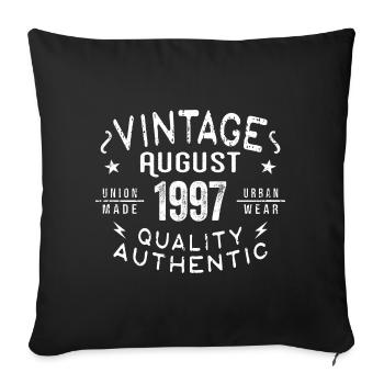 Août 1997 Cadeau d’anniversaire Août 1997 Rétro - Housse de coussin décorative 45 x 45 cm - noir - Devant
