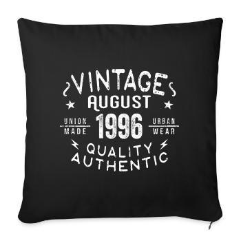 August 1996 Birthday Gift August 1996 Retro - Sofa pillowcase 17,3'' x 17,3'' (45 x 45 cm) - black - Front
