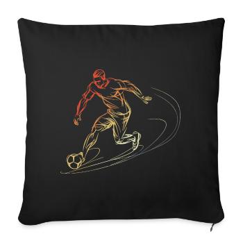 Soccer Player Sketch Vintage - Sofa pillowcase 17,3'' x 17,3'' (45 x 45 cm) - black - Front