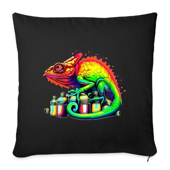 Caméléon - Housse de coussin décorative 45 x 45 cm - noir - Devant