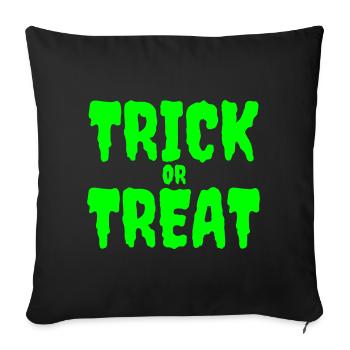 Glow-in-the-Dark Trick or Treat Design - Sofa pillowcase 17,3'' x 17,3'' (45 x 45 cm) - black - Front