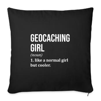 Geocaching Geocaching Geocaching - Sofa pillowcase 17,3'' x 17,3'' (45 x 45 cm) - black - Front