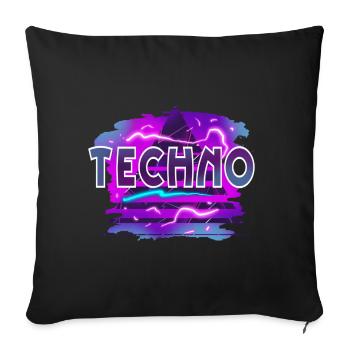 Techno - Sofa pillowcase 17,3'' x 17,3'' (45 x 45 cm) - black - Front