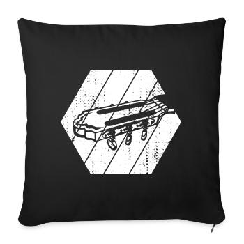 Guitar Headstock Drawing - Sofa pillowcase 17,3'' x 17,3'' (45 x 45 cm) - black - Front