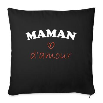Maman d'amour - Housse de coussin décorative 45 x 45 cm - noir - Devant
