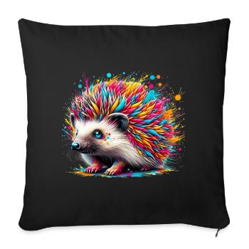 Hérisson - Housse de coussin décorative 45 x 45 cm - noir - Devant