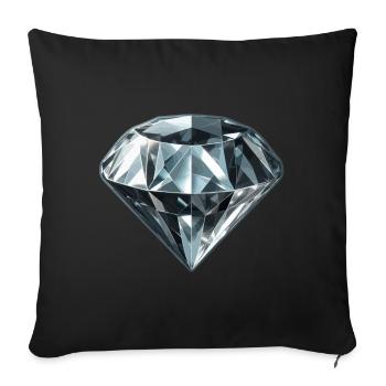 Pierre précieuse de diamant - Housse de coussin décorative 45 x 45 cm - noir - Devant