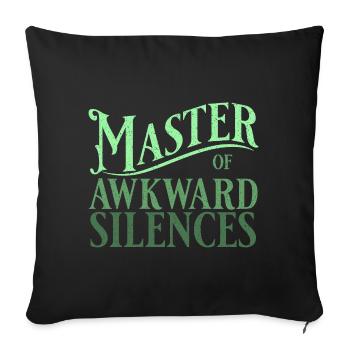 Master of awkward silences in green - Sofa pillowcase 17,3'' x 17,3'' (45 x 45 cm) - black - Front