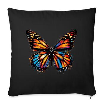 Papillon - Housse de coussin décorative 45 x 45 cm - noir - Devant