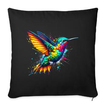 Colibri - Housse de coussin décorative 45 x 45 cm - noir - Devant