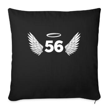 Number 56 Angel - 56th Birthday Wings - Sofa pillowcase 17,3'' x 17,3'' (45 x 45 cm) - black - Front