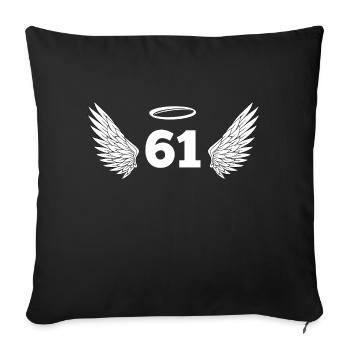 Number 61 Angel - 61st Birthday Wings - Sofa pillowcase 17,3'' x 17,3'' (45 x 45 cm) - black - Front