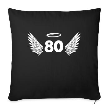 Number 80 Angel - 80th Birthday Wings - Sofa pillowcase 17,3'' x 17,3'' (45 x 45 cm) - black - Front
