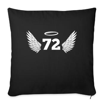 Number 72 Angel - 72nd Birthday Wings - Sofa pillowcase 17,3'' x 17,3'' (45 x 45 cm) - black - Front
