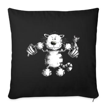 Douleur musculaire du chat Musculation Musculation - Housse de coussin décorative 45 x 45 cm - noir - Devant