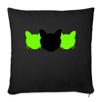 3 Cats Silhouettes Three Friends Team Heads Crew - Sofa pillowcase 17,3'' x 17,3'' (45 x 45 cm) - black - Front