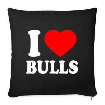 I love bulls - Housse de coussin décorative 45 x 45 cm - noir - Devant