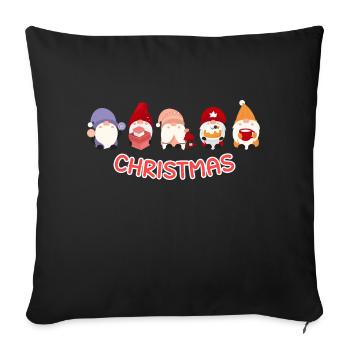 Christmas with 5 Santa - Sofa pillowcase 17,3'' x 17,3'' (45 x 45 cm) - black - Front