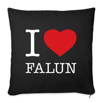 I LOVE FALUN - Sofa pillowcase 17,3'' x 17,3'' (45 x 45 cm) - black - Front