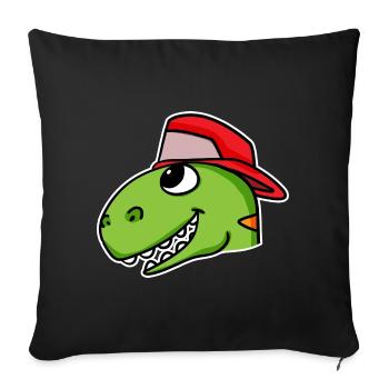 Dinosaur Head Dino - Sofa pillowcase 17,3'' x 17,3'' (45 x 45 cm) - black - Front