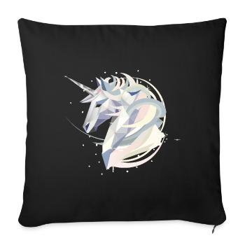 Magisches geometrisches Einhorn in Pastellfarben - Sofakissenbezug 45 x 45 cm - Schwarz - Vorne