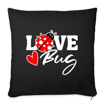 Valentine's Day Ladybug Love In Love Heart Love - Sofa pillowcase 17,3'' x 17,3'' (45 x 45 cm) - black - Front