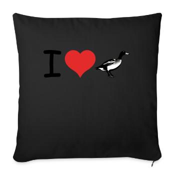 I love Ducks - Pet Design - Sofa pillowcase 17,3'' x 17,3'' (45 x 45 cm) - black - Front