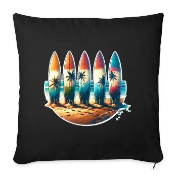 Surfen Surfer - Sofakissenbezug 45 x 45 cm - Schwarz - Vorne