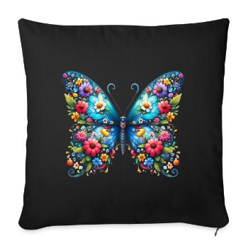 Papillon - Housse de coussin décorative 45 x 45 cm - noir - Devant