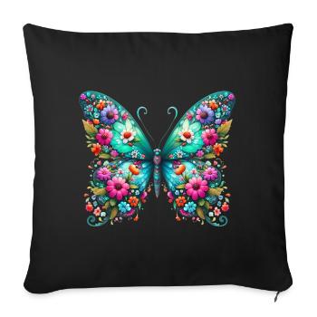 Butterfly - Sofa pillowcase 17,3'' x 17,3'' (45 x 45 cm) - black - Front
